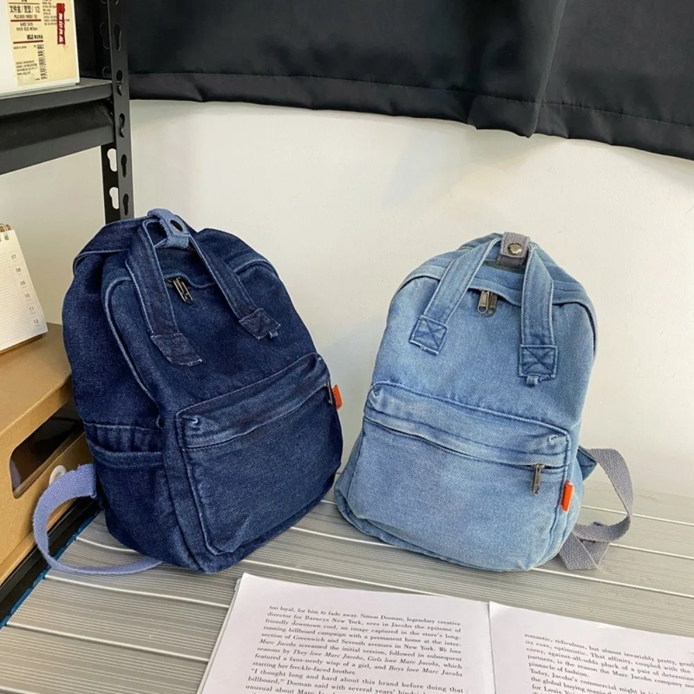 Mochila de mezclilla resistente de gran capacidad, bolso multifunción - imagen 5