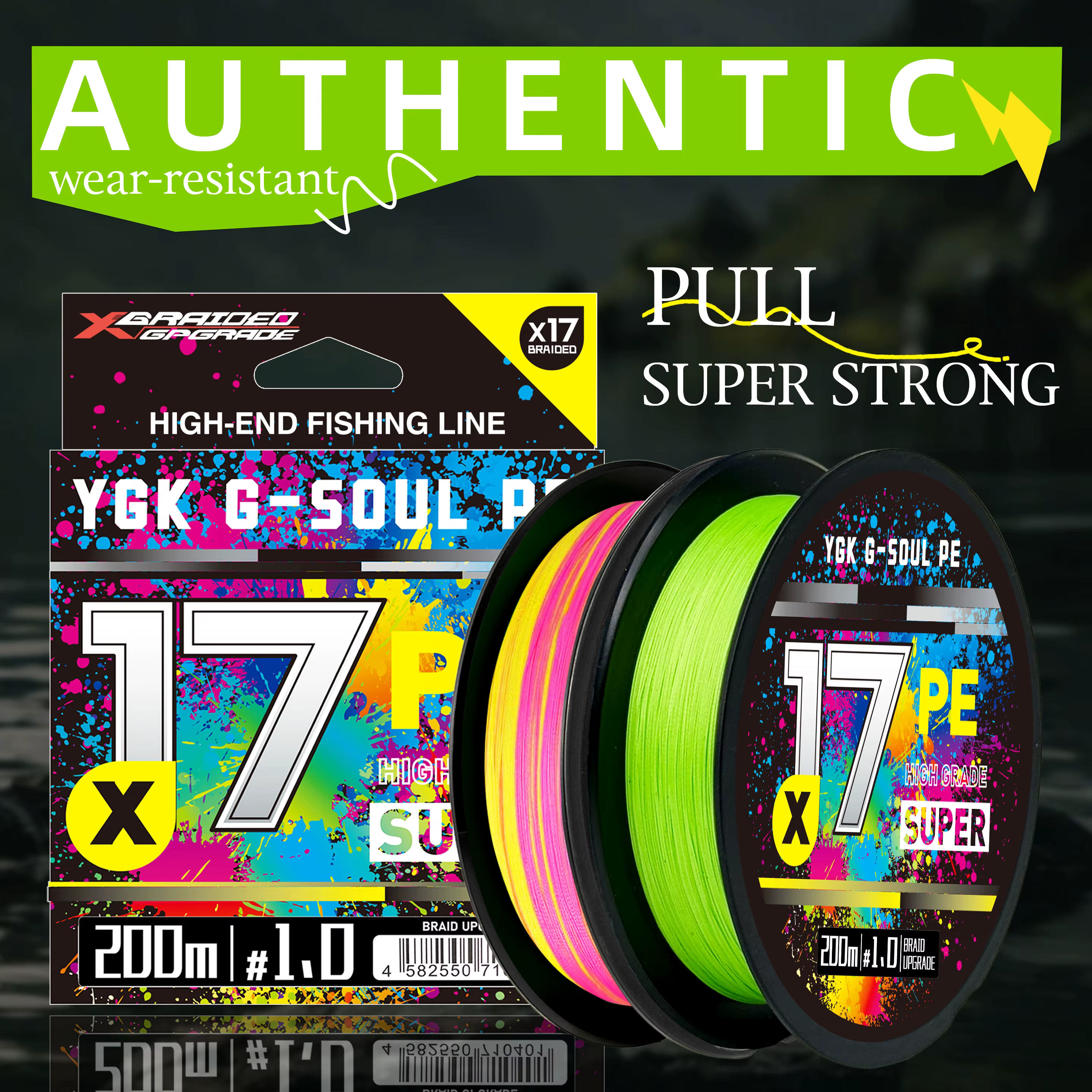 YGK X-BRAID X17 hilo de pesca trenzado multicolor para agua salada - imagen 5