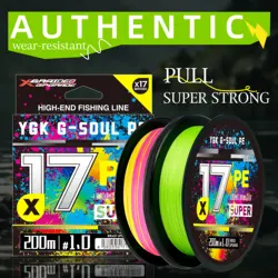 Trenzado PE YGK X-BRAID X17 – 17 hebras multicolor para mar