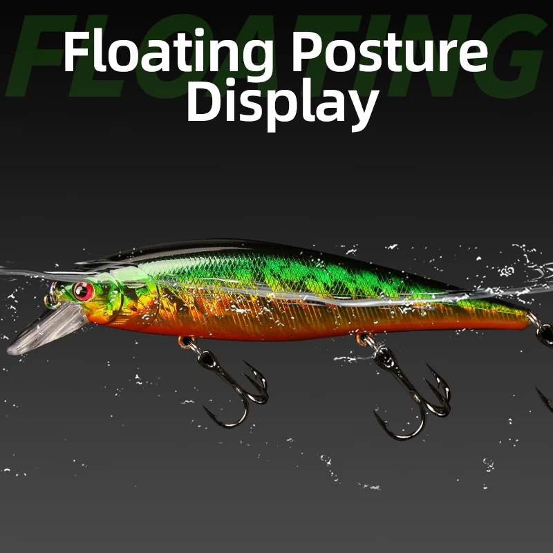 Crankbait Minnow flotante – Señuelo artificial duro para lubina - imagen 5
