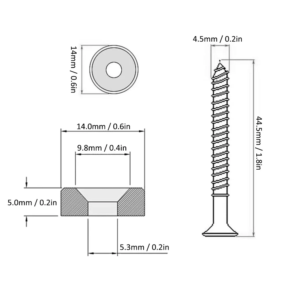 Bujes y tornillos para unión de mástil