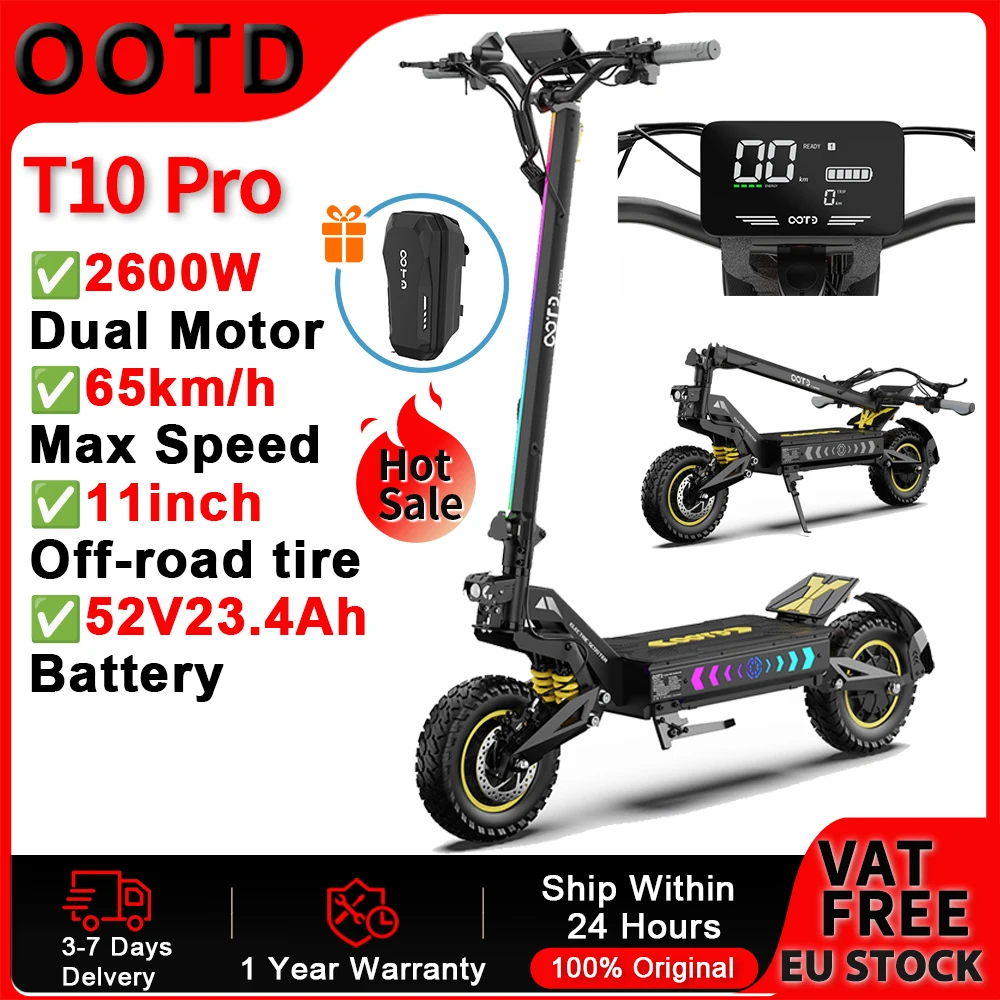 Scooter eléctrico OOTD T10 PRO 2600W todoterreno 11" plegable