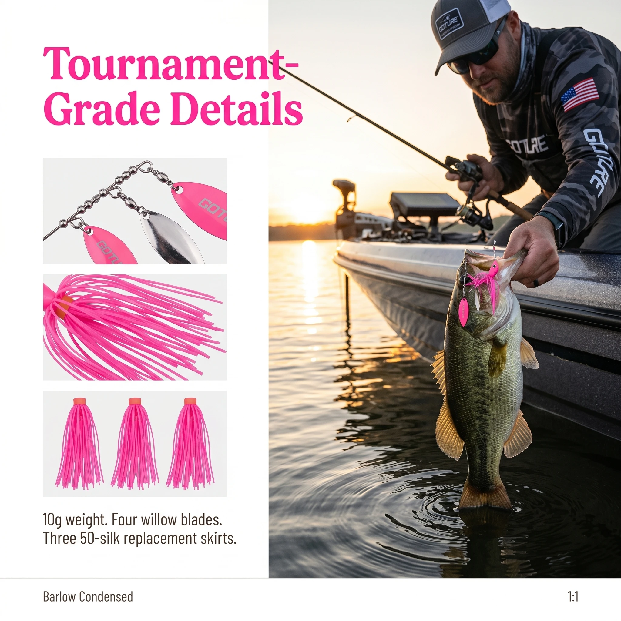 Goture Spinner Jig para salmón del mar con faldas y cucharas - imagen 5