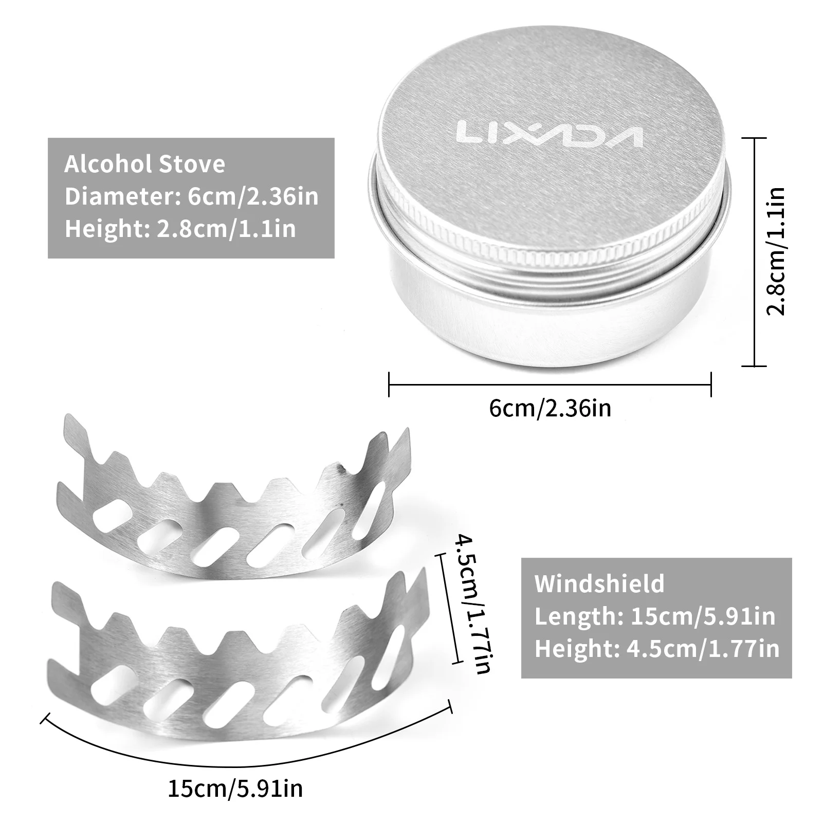 Estufa de alcohol portátil para mochileros – Mini quemador de aluminio - imagen 2