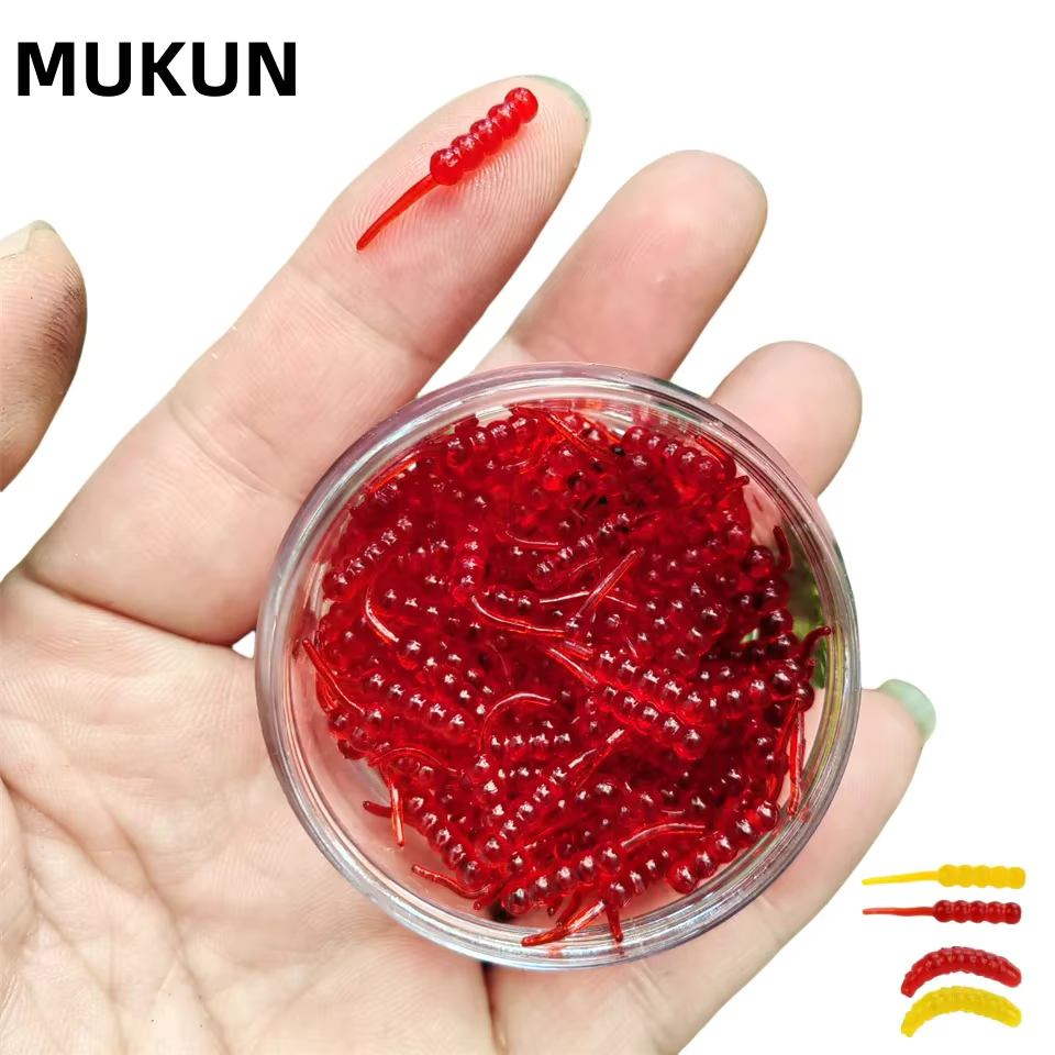 Vinilo lombriz roja sabor maíz – Señuelo agua dulce y salada - imagen 4