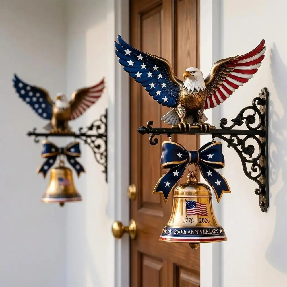 Campana patriótica con forma de águila – adorno colgante grabado - imagen 4