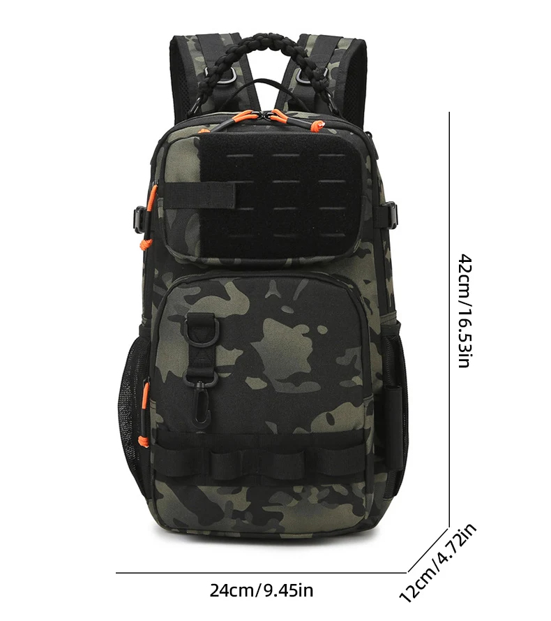 Mochila en acción sobre un banco de pesca