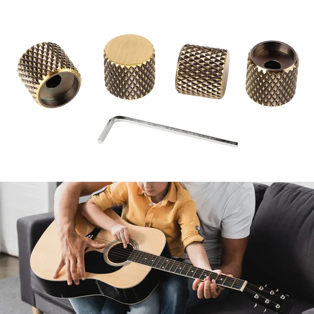 Juego de pomo de volumen y tono de guitarras de metal bronce - imagen 5