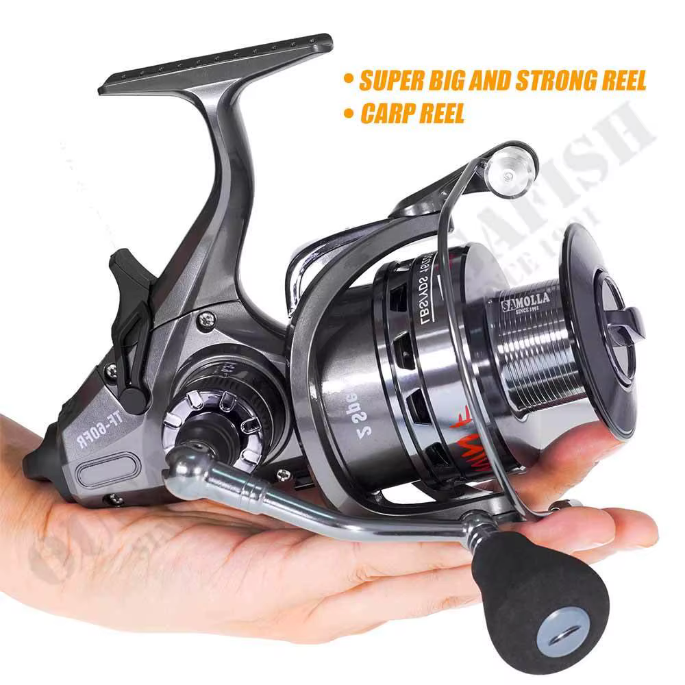 Carrete de carpa molinete doble freno – 2 velocidades, bobina abierta 20kg - imagen 3