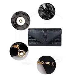 Bolso bandolera de PU con cadena estilo cocodrilo, gran capacidad
