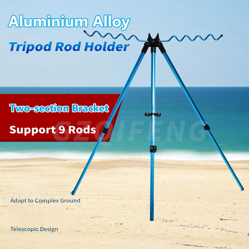 ZYZHE Portacañas aluminio resistente telescópico triangular para mar - imagen 4