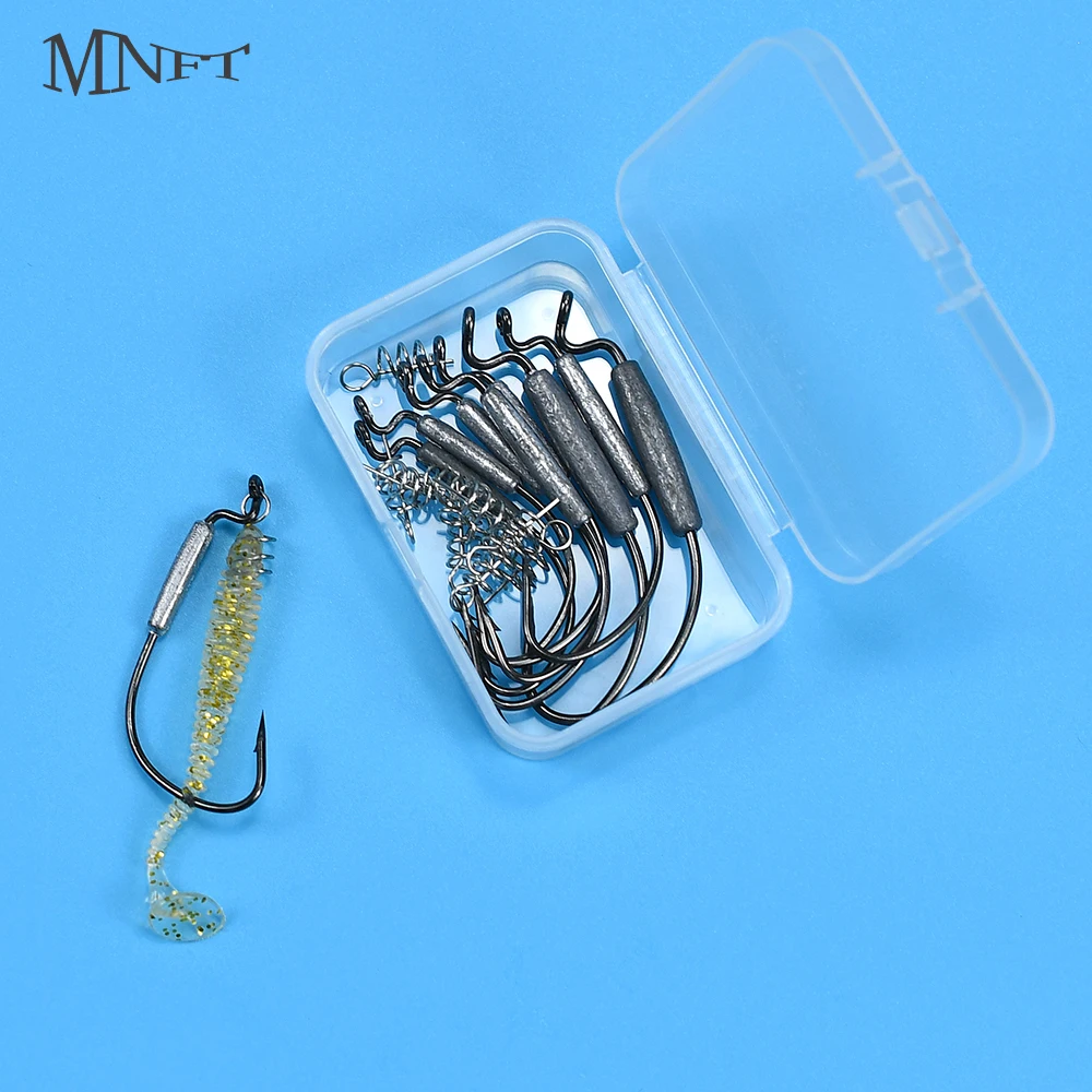 Anzuelos Jig Head Offset con púas y pin de bloqueo para vinilo