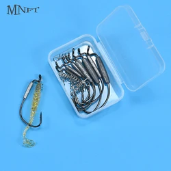 Anzuelos Jig Head Offset con púas y pin de bloqueo para vinilo