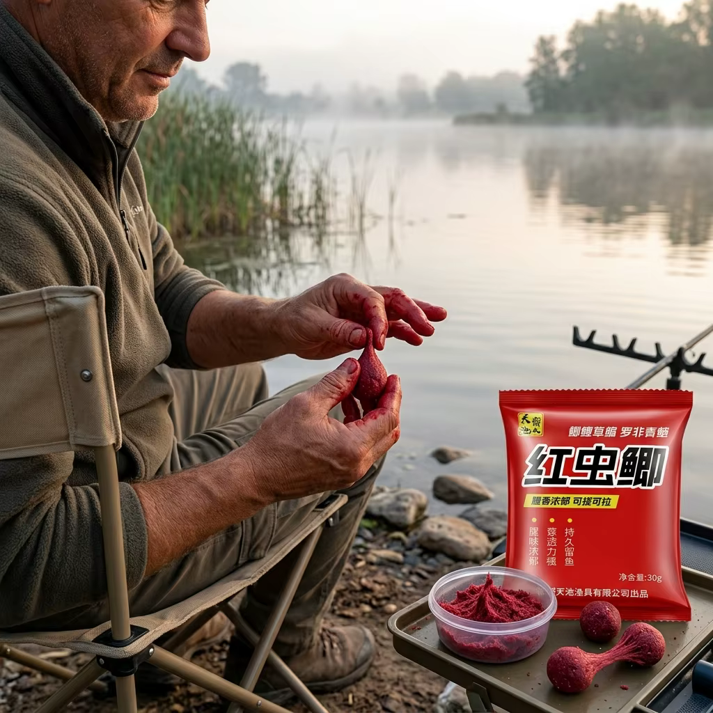 Polvo concentrado para cebo de carpa y perca – Aroma a lombriz roja - imagen 3