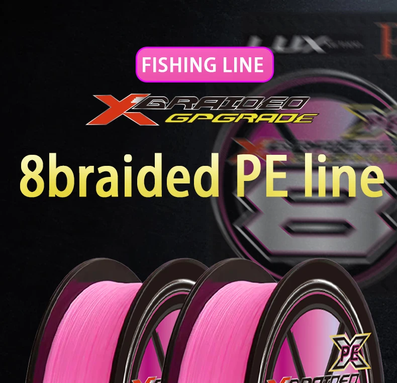 Línea de pesca trenzada rosa G-SOUL X8 150M en su carrete original