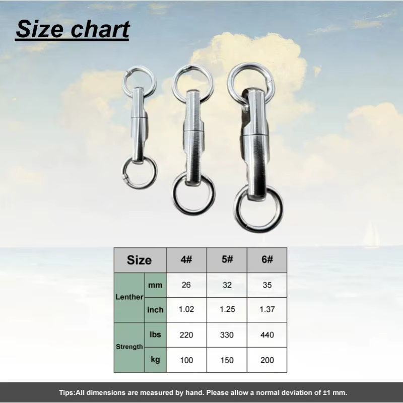 Emerillos inox con rodamiento – Conector seguro para pesca - imagen 4