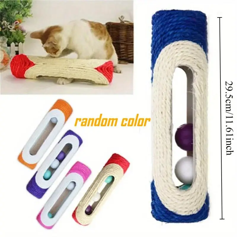 Poste rascador de sisal con bolas rodantes