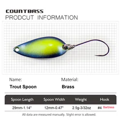 Cuchara giratoria COUNTBASS Casting Trout 2,5g -.trucha,salmón,lucio