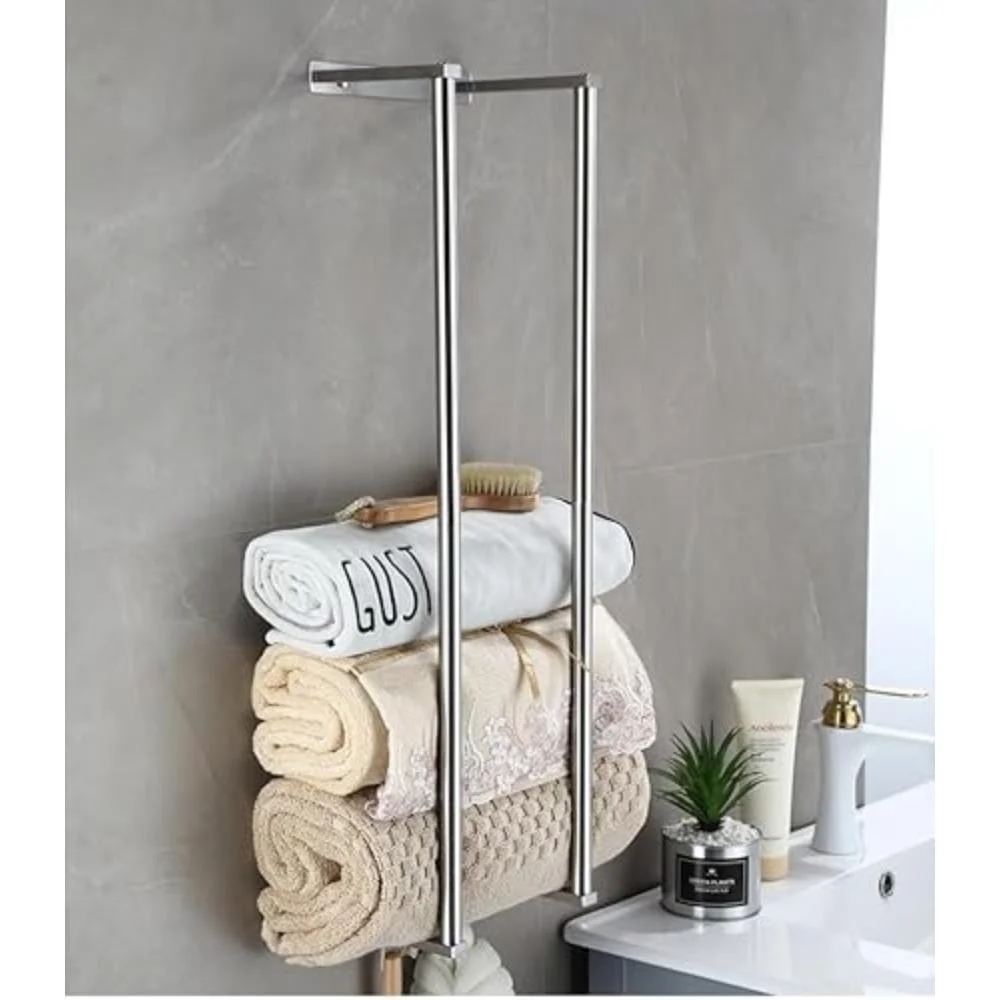Toallero baño pared acero inoxidable para toallas enrolladas - imagen 3