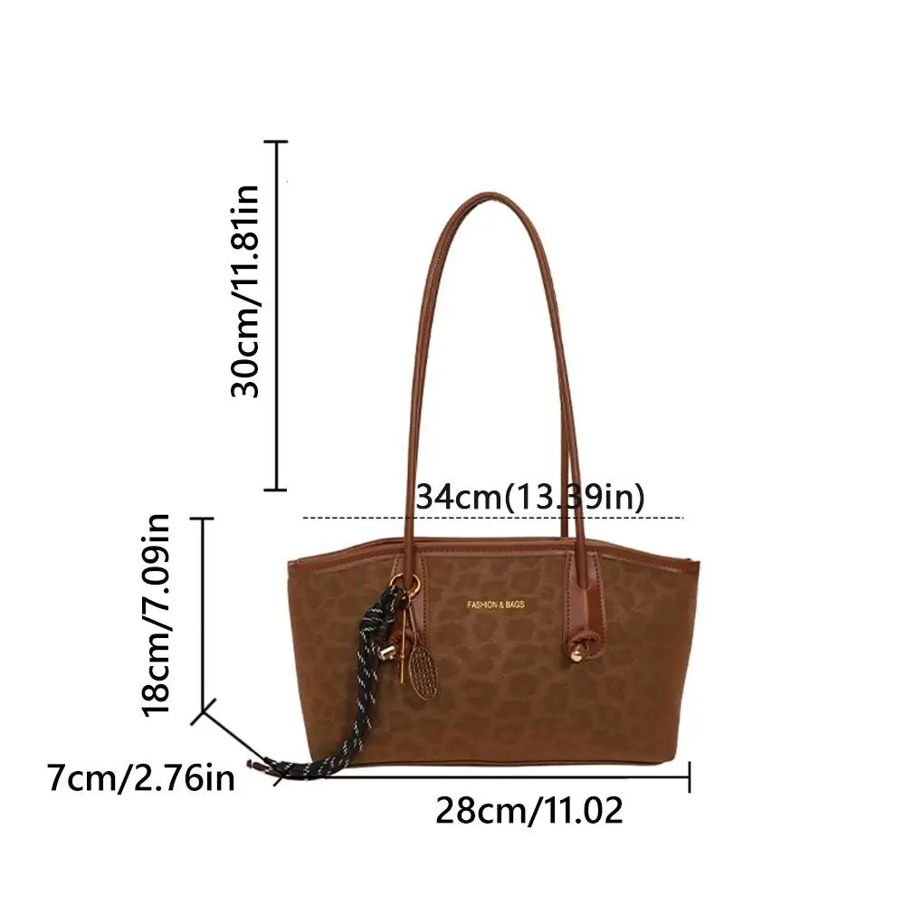 Bolso de hombro leopardo de lujo PU piel vegana gran capacidad mujer