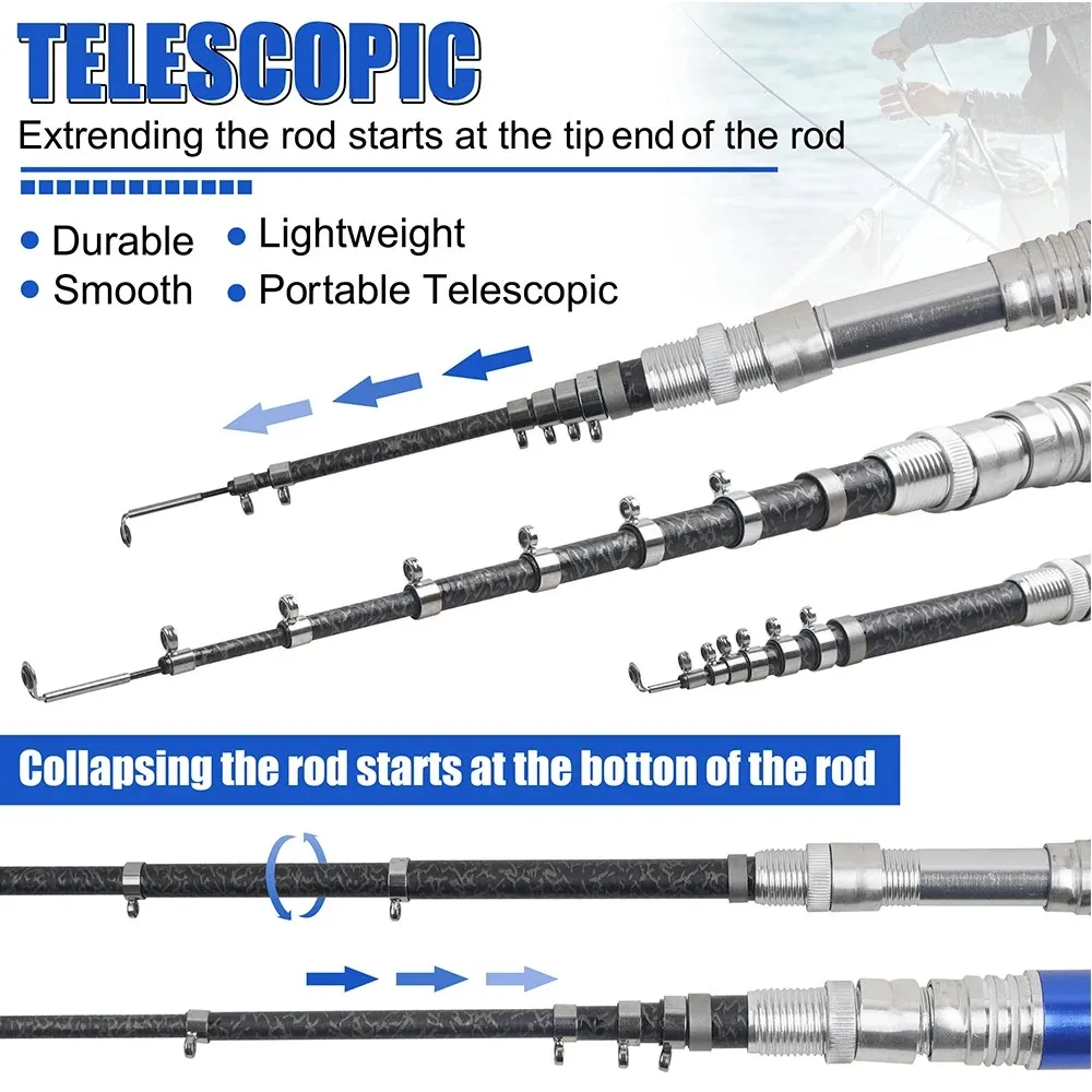 Caña de pesca bolígrafo telescópica para pesca con mosca portátil - imagen 5
