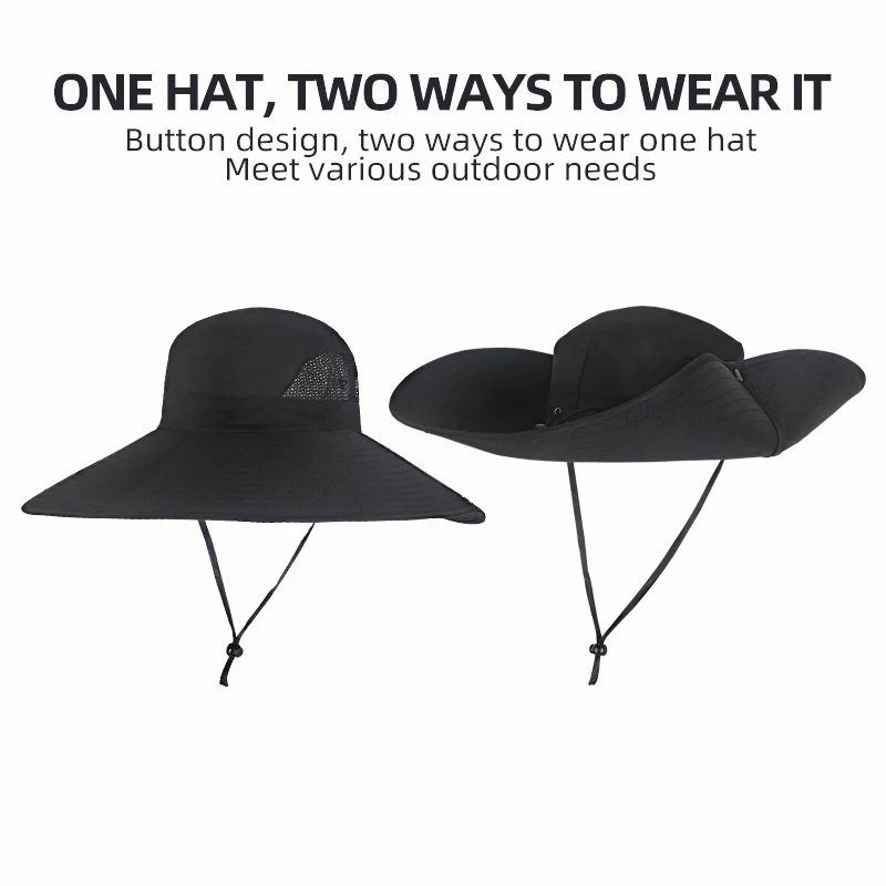 Gorra de pesca UV plegable transpirable para hombre y mujer