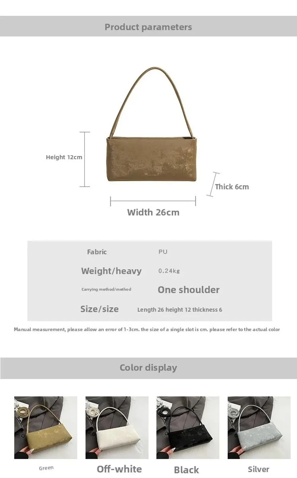 Bolso de hombro moderno estilo bandolera en blanco crema