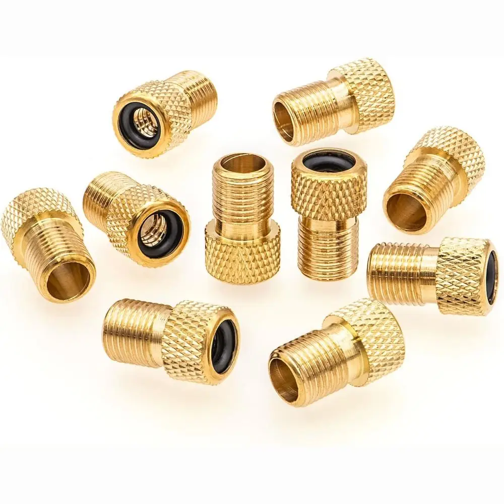 Adaptador válvula bicicleta cobre ligero dorado para bomba - imagen 4