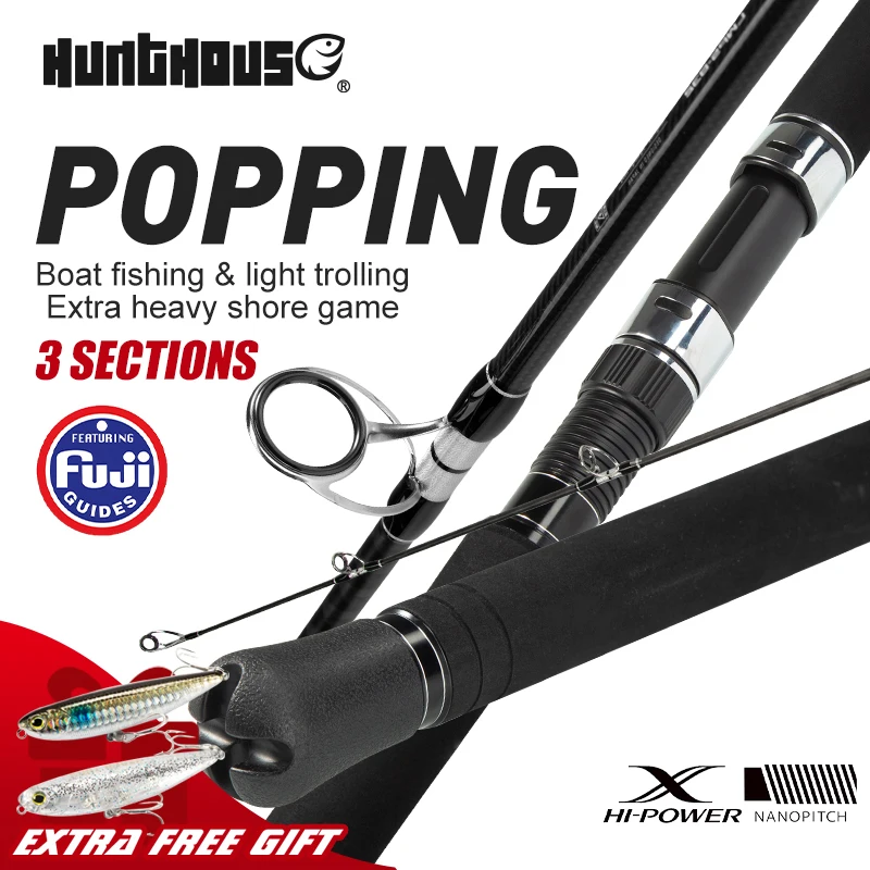 Hunthouse Popping: Caña Spinning Oceánica Guías Fuji