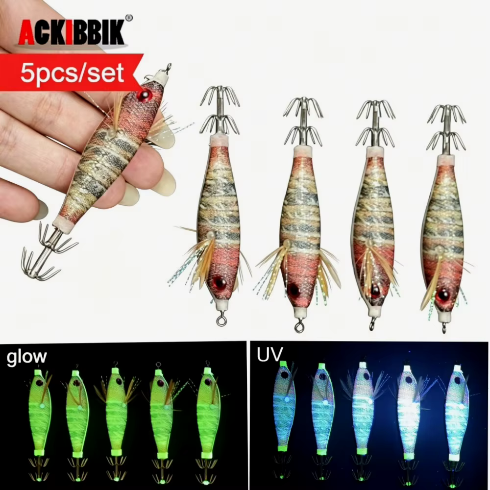 Egis UV Glow 8 cm para pesca de calamar – Brillo en oscuridad - imagen 5
