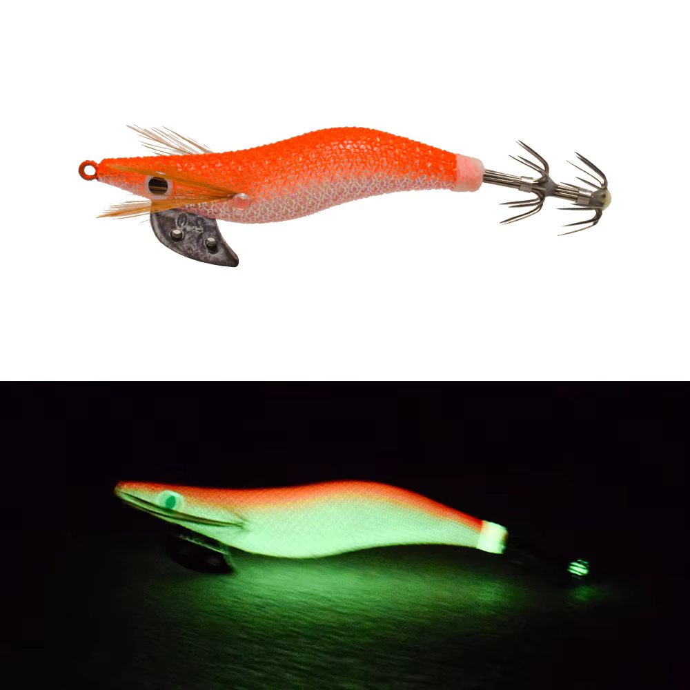 Señuelo de camarón luminoso doble capa - pesca marina - imagen 5