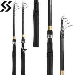 Sougayilang Caña Pesca Telescópica Ultraligera Fibra de Carbono