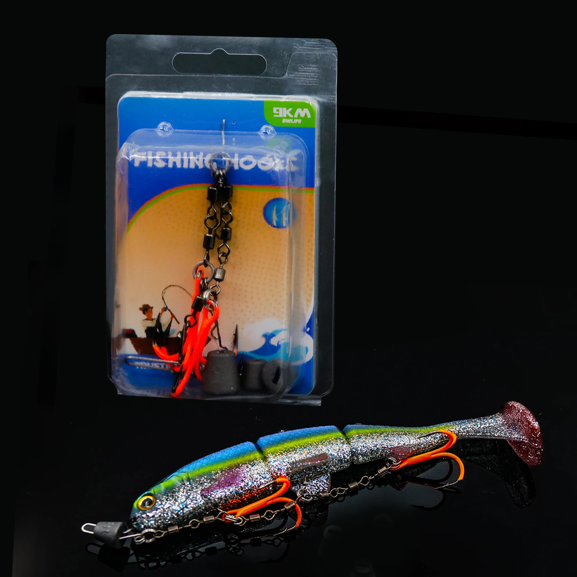 Cebo suave swimbait con cola vibratoria