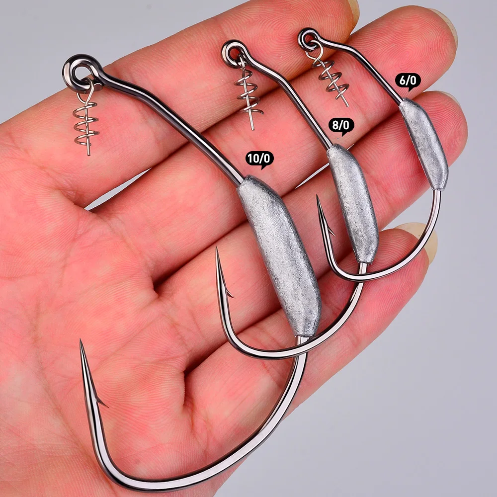 Anzuelos Jig Head PROBEROS acero alto carbono boca ancha con resorte - imagen 2