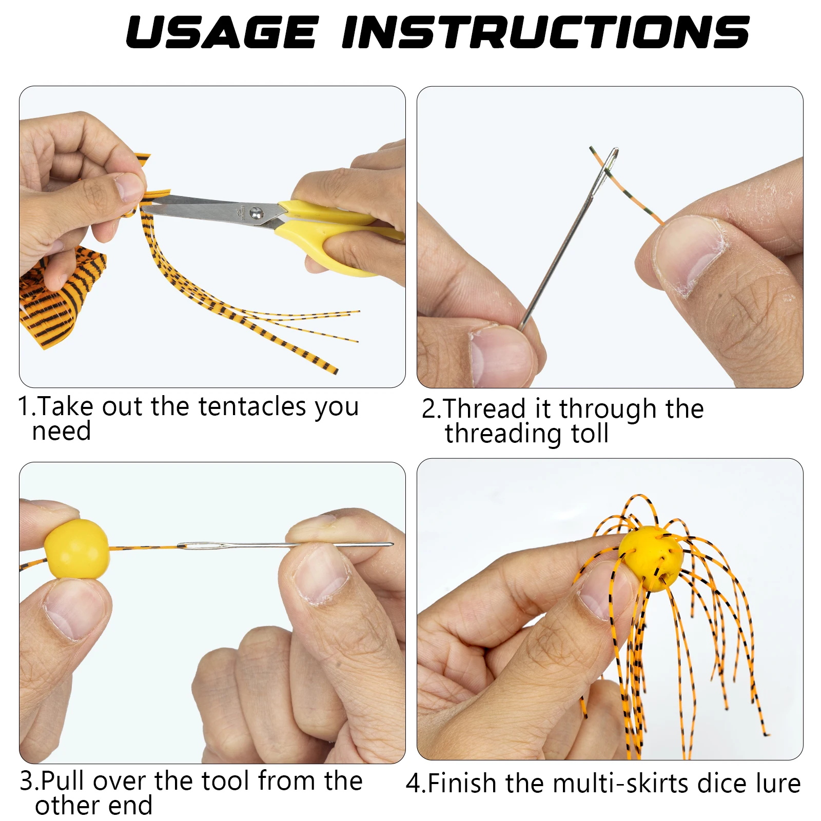 Kit DIY señuelos de vinilo jig lento con faldas - imagen 4