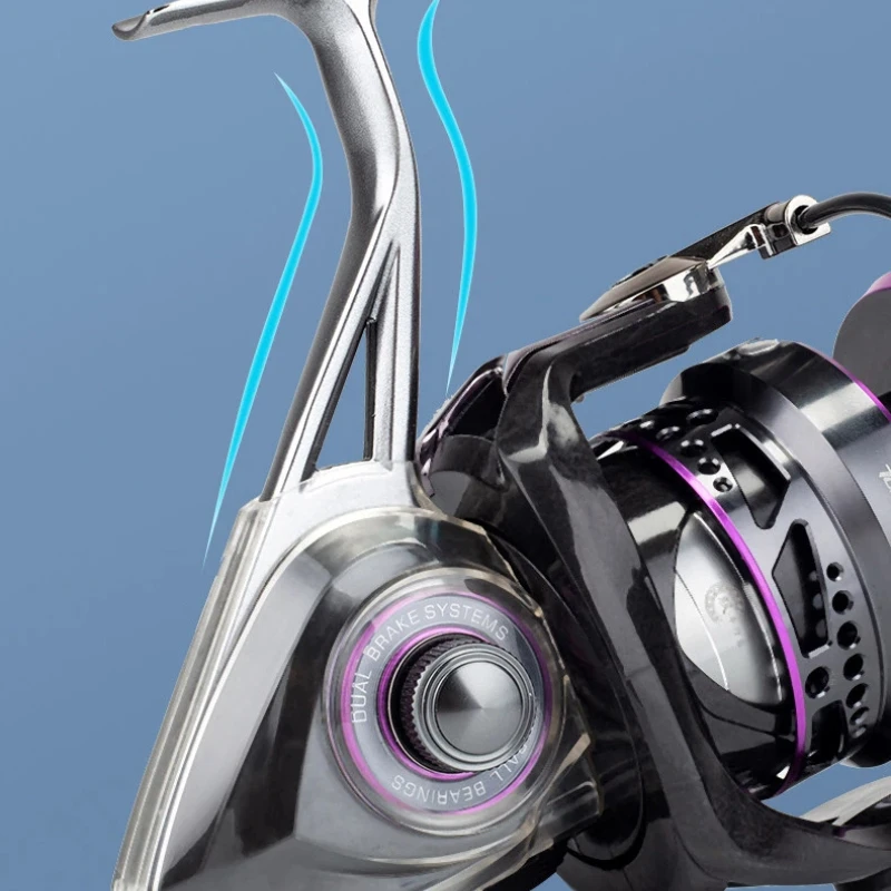 Carrete de pesca carbono para lance largo, freno suave agua salada - imagen 4