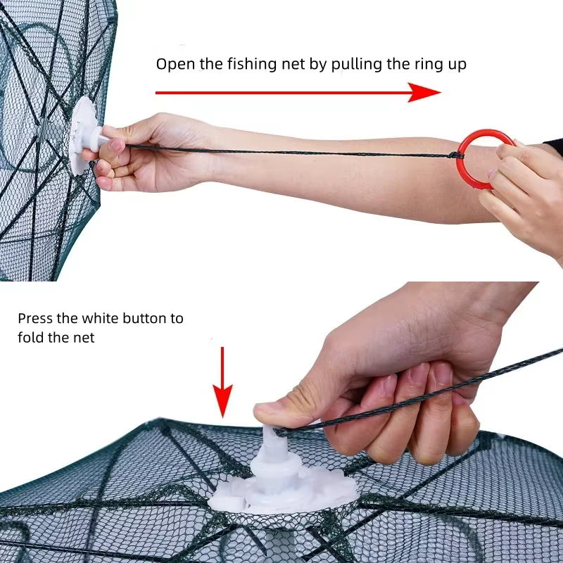 Trampa paraguas plegable para pesca de camarones, cangrejos y peces - imagen 3