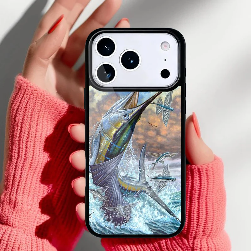 Funda Krajews con diseño de pesca y cañas