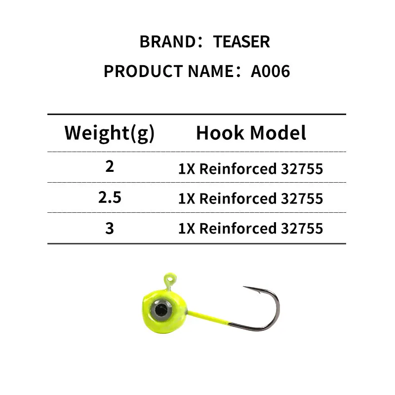 Anzuelos Jig Head TEASER reforzados carbono anti-fondo de doble ojo - imagen 3