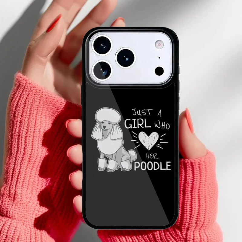 Funda con estampado de caniche y frase motivacional