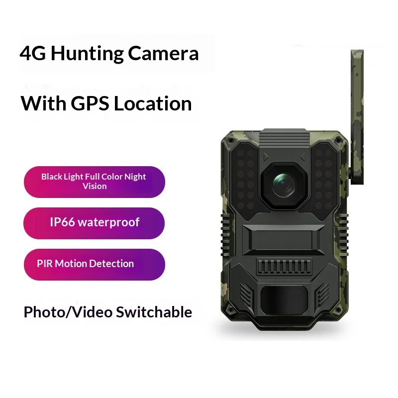 Cámara de rastreo 4G LTE con panel solar y GPS 2.5K HD