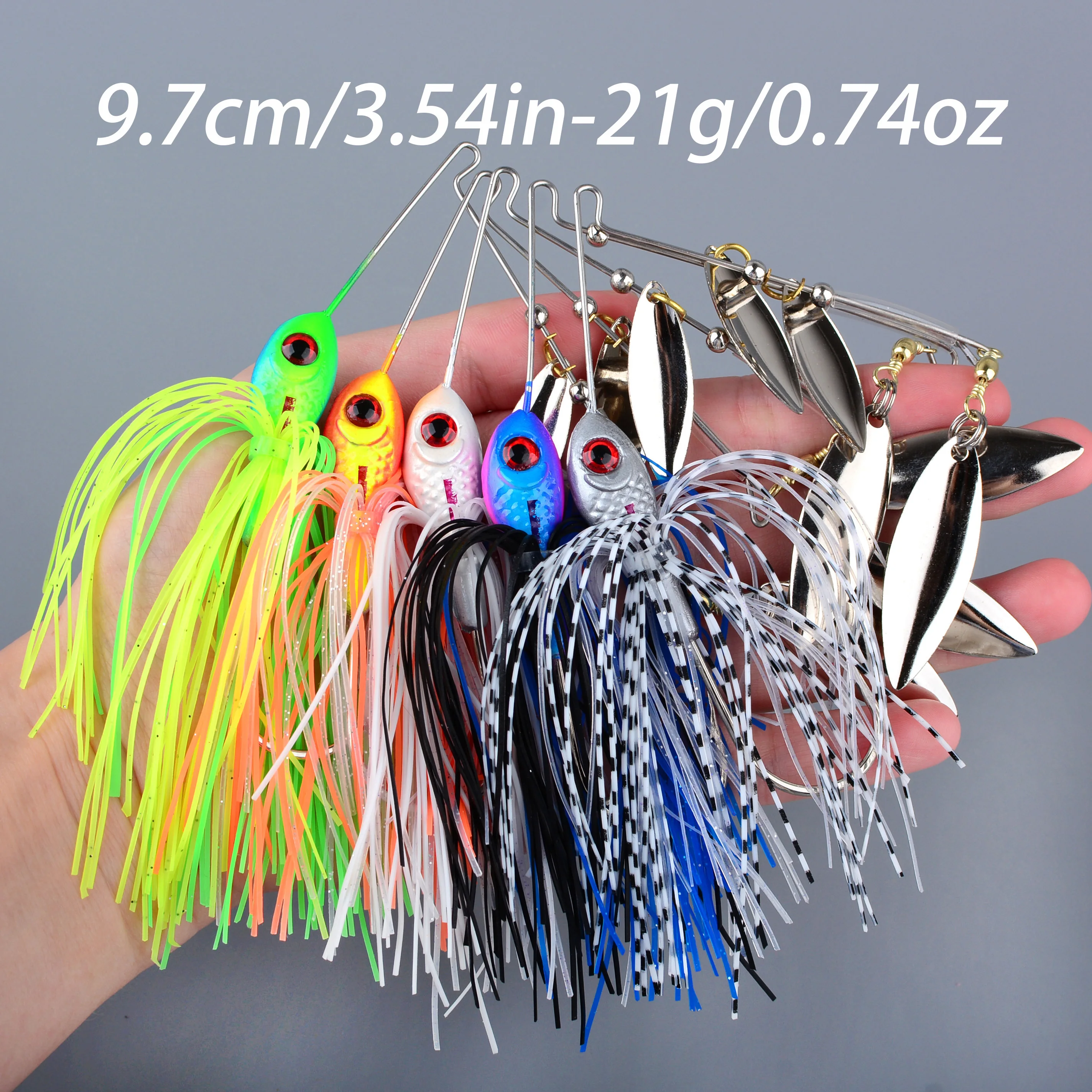 Spinnerbait grande de doble aspa para lubina – señuelo con jig - imagen 5