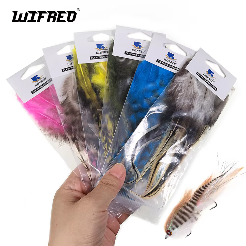 Sillines de Gallo Grizzly para atado de moscas streamer - imagen 2