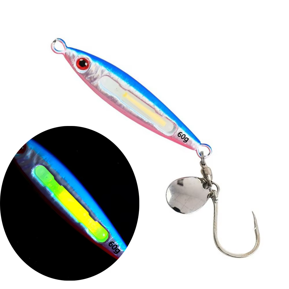 Jig metálico luminiscente de acción lenta para pesca en barco - imagen 2