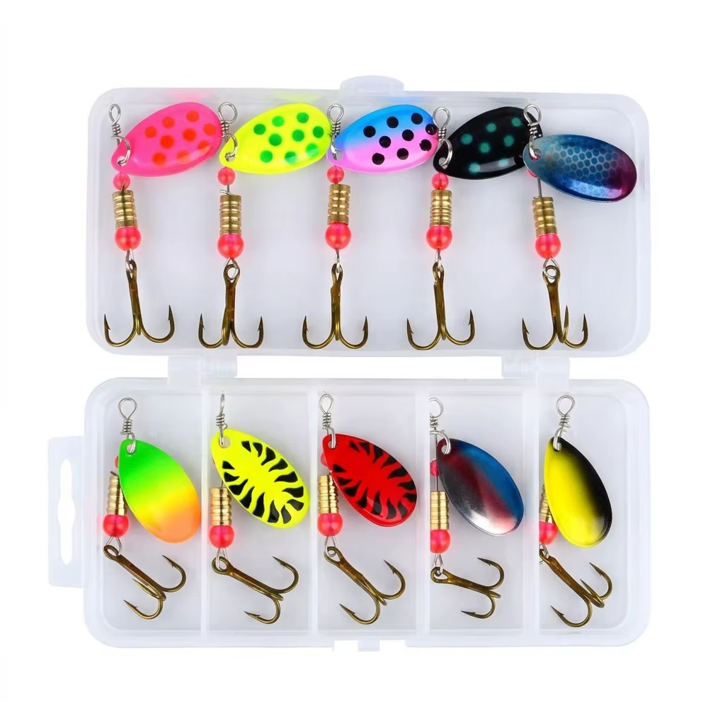 Spinnerbait de aleación con lentejuelas y anzuelos triples