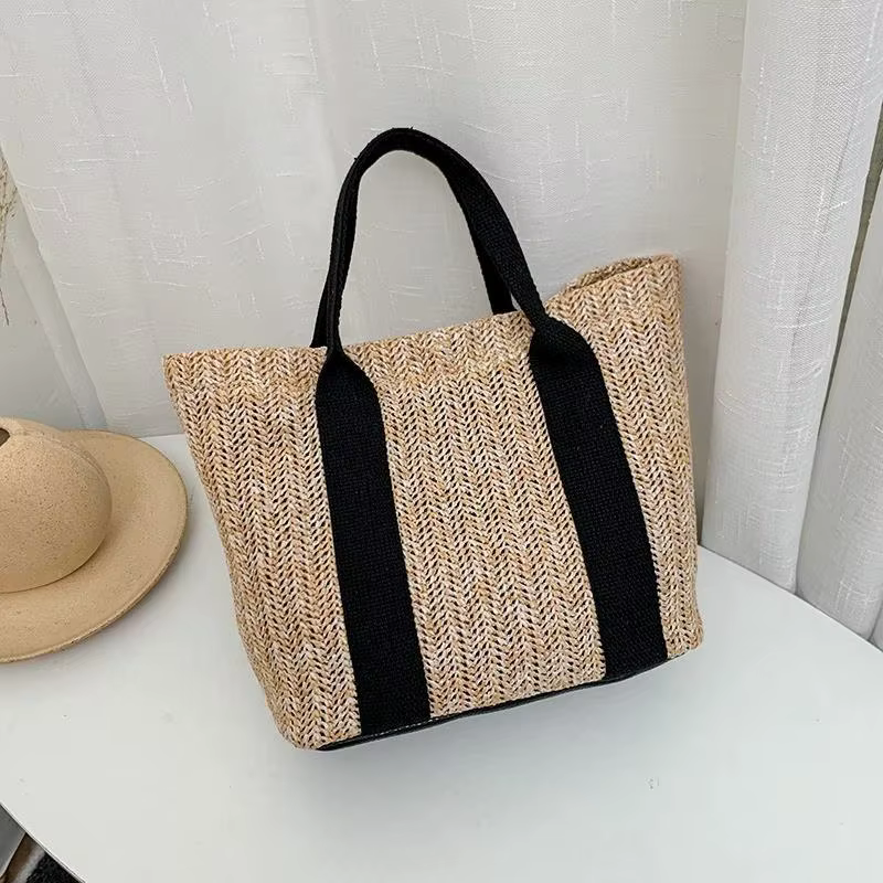 Bolso de pesca paja cremallera – colores tendencia mujer - imagen 4