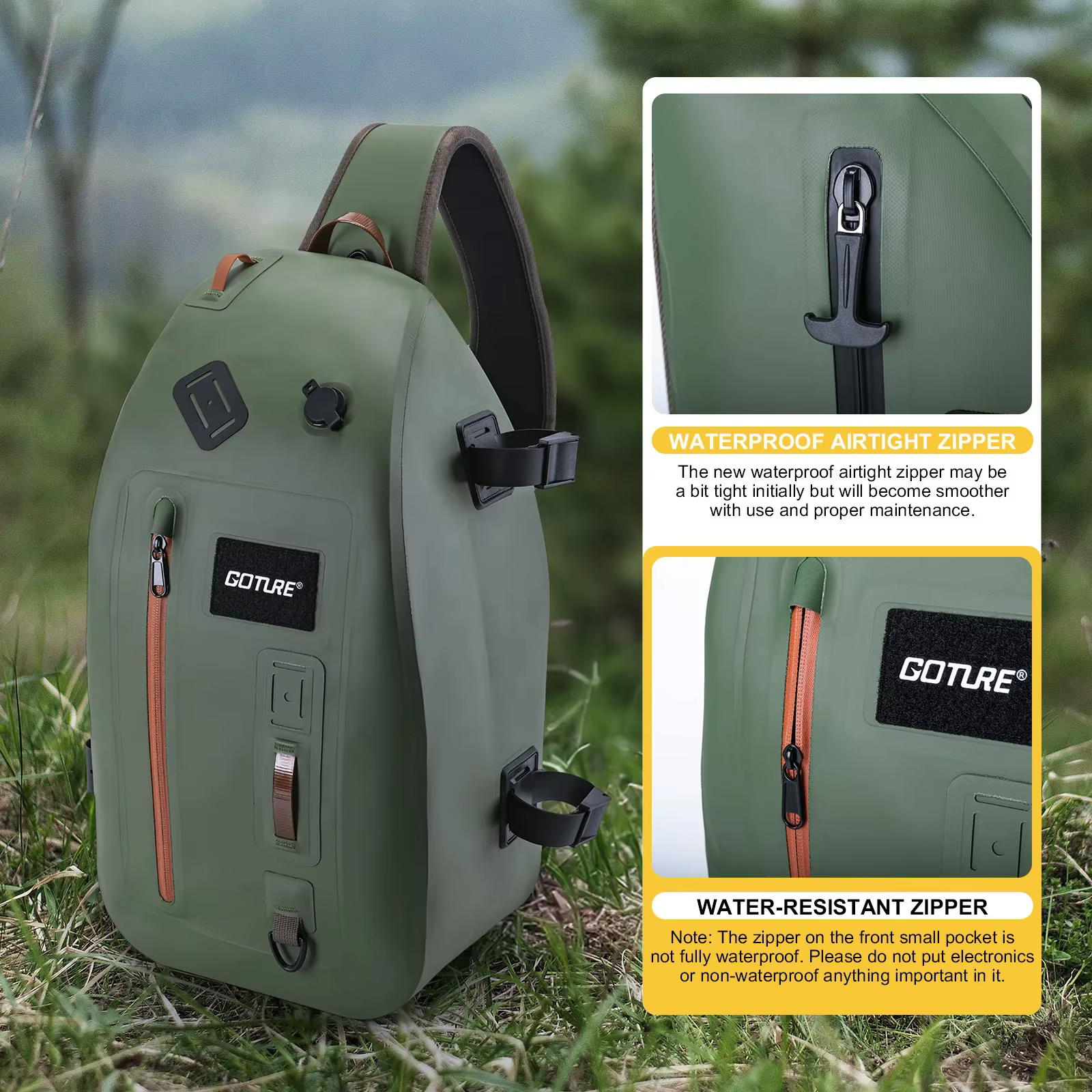Goture Riñonera de Pesca – Impermeable con Soporte para Caña - imagen 5