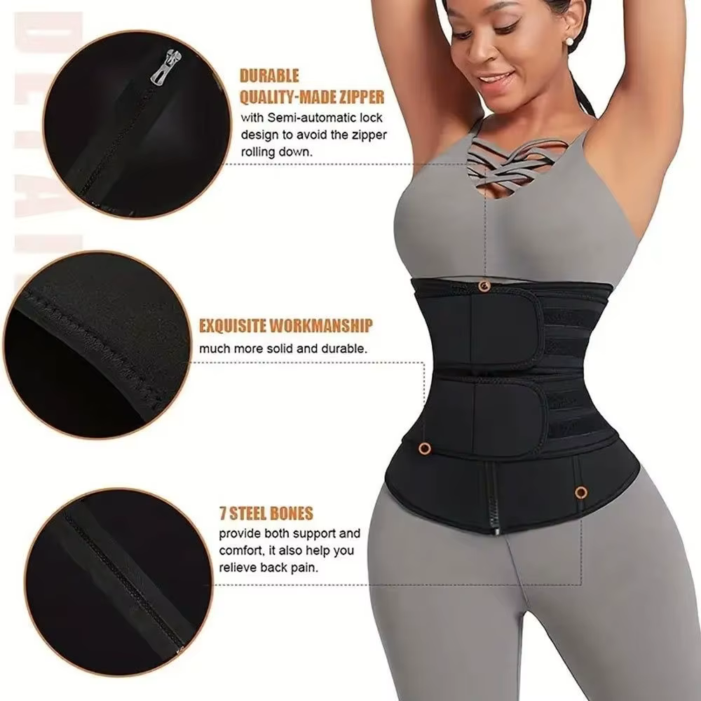 Faja Reductora de Cintura Mujer – Moldeadora con Soporte Lumbar Ajustable