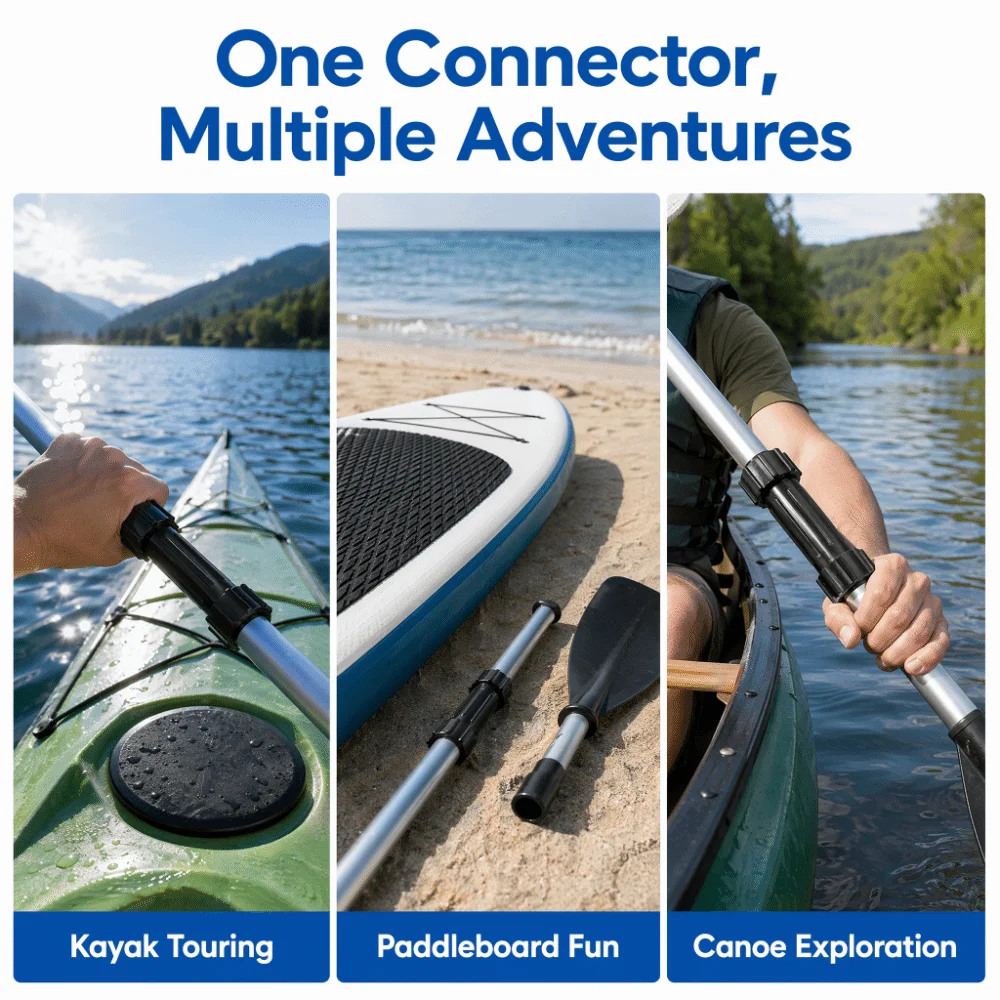 Conector de plástico negro para palas de kayak y remos y SUP - imagen 2