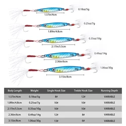 Goture señuelo jigging metálico con pluma y anzuelo triple para pesca
